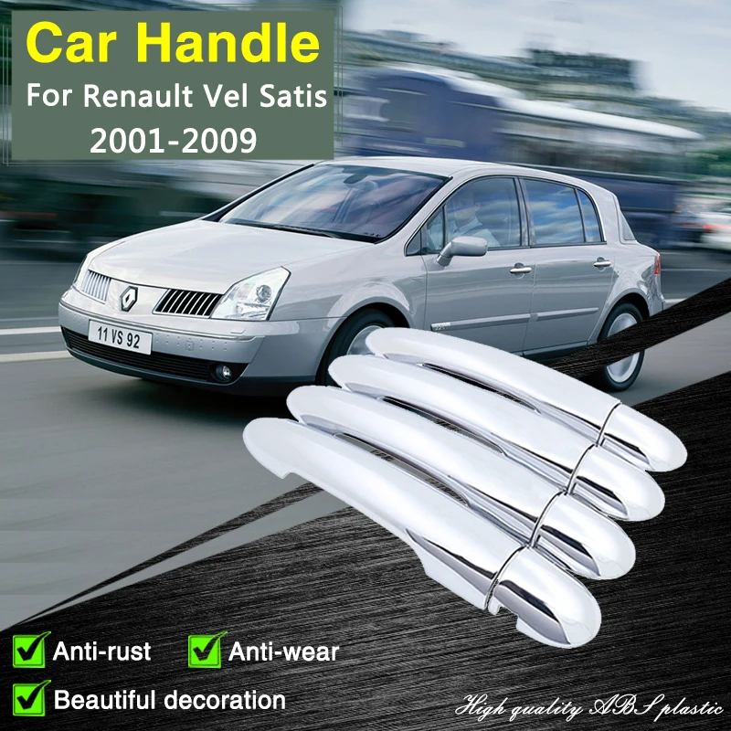 Chrome Door Handle Cover For Renault Vel Satis 2001 2002 2003 2004 2005 2006 2007 2008 2009 Car Accessories Sticker Trim Styling