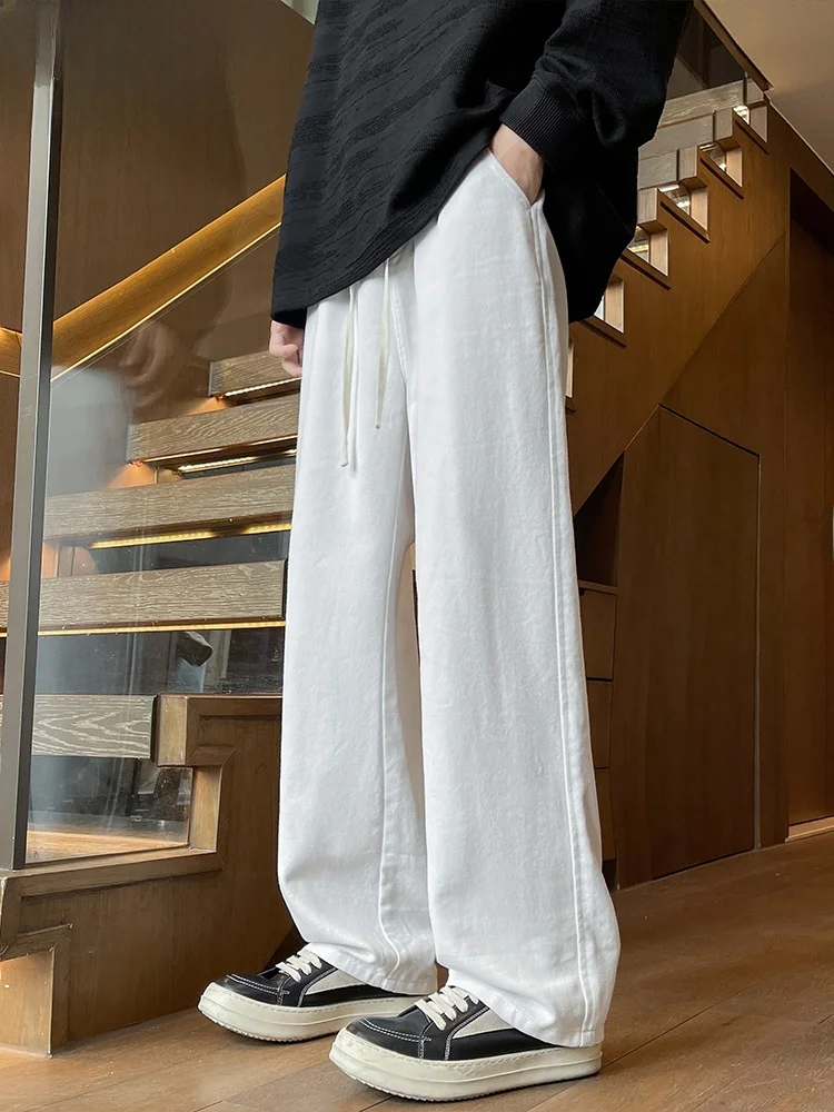 Wassup heureux américain rétro hommes jean décontracté ample jambe droite printemps automne nouveau Sle confortable coton Polyester mélange