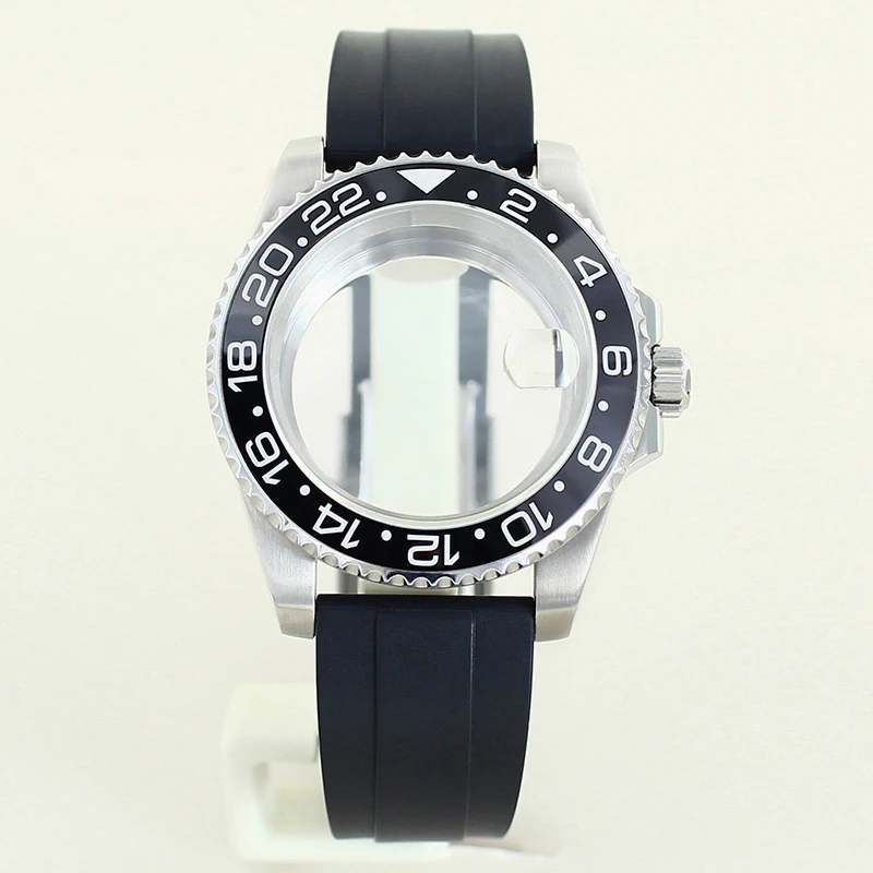 NH34 40mm 20ATM Diver Watch GMT Case Sapphire Crystal For NH34 NH35 NH36 NH38 Miyota 8215 Eta 2824 PT5000 Movement Rubber Strap