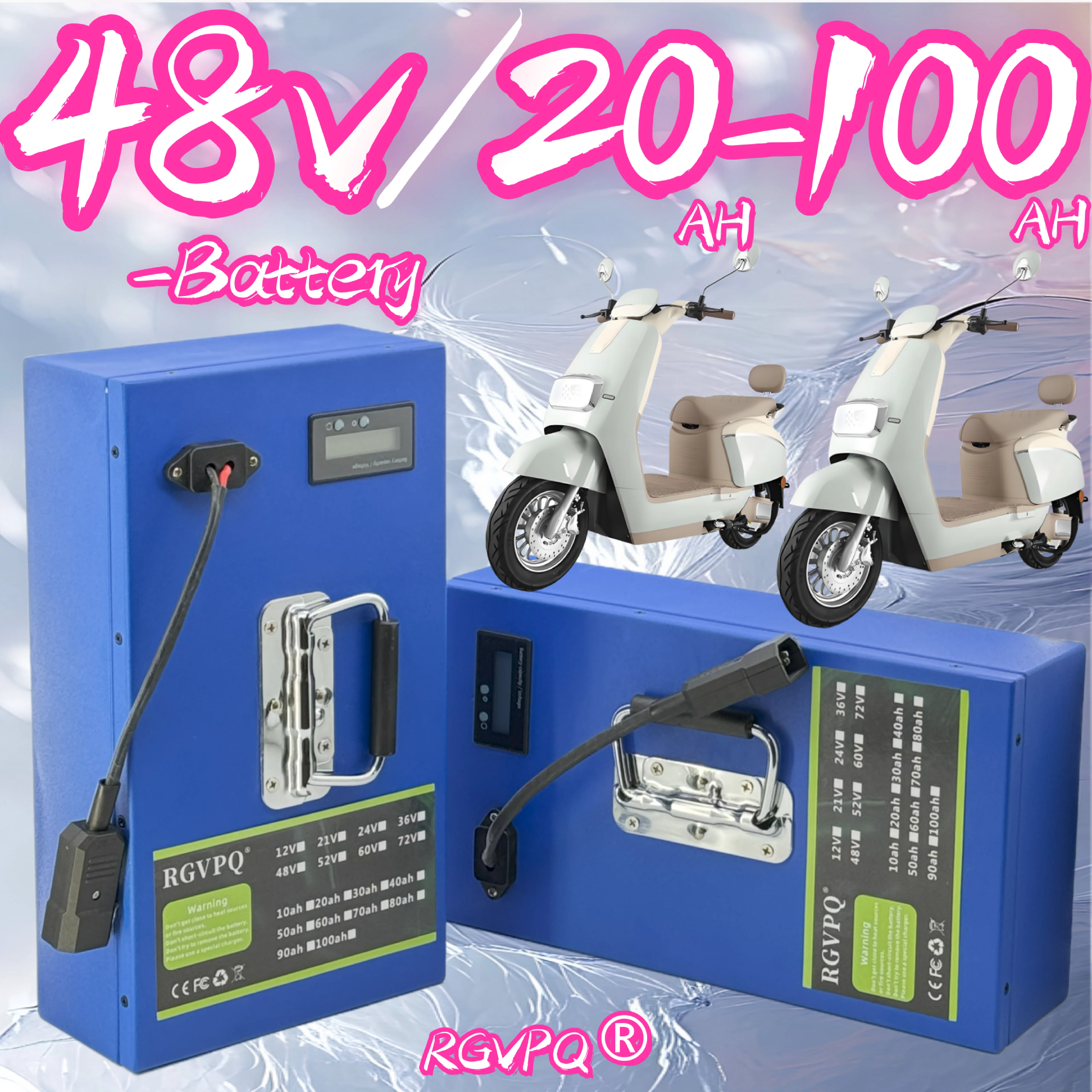

Fast shipping, air transportation, 48V100AH18650 lithium battery, built-in BMS40AH, suitable for all motors below 3000W