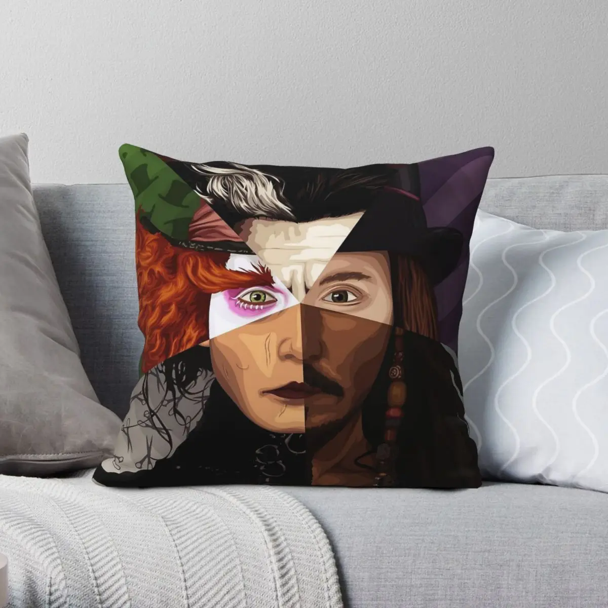 Johnny Depp Escapism Is Survival Square Pillowcase Polyester Linen Velvet Printed Zip Decor Pillow Case Room Cushion Cover