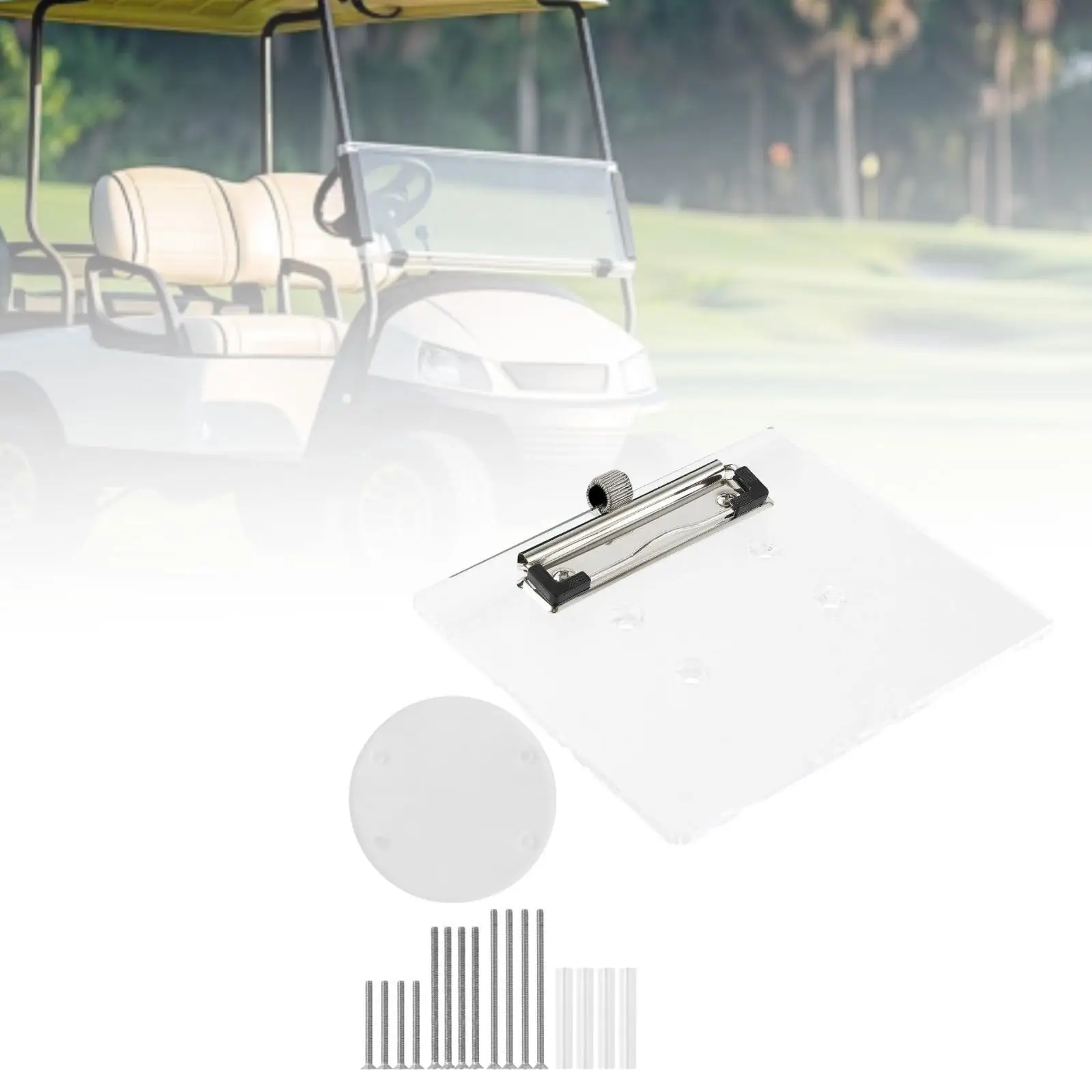 Golf Cart Scorecard Holder on Steering Wheel, with Pencil Holder, Competition Compact Outdoors Score Keeper Score Board