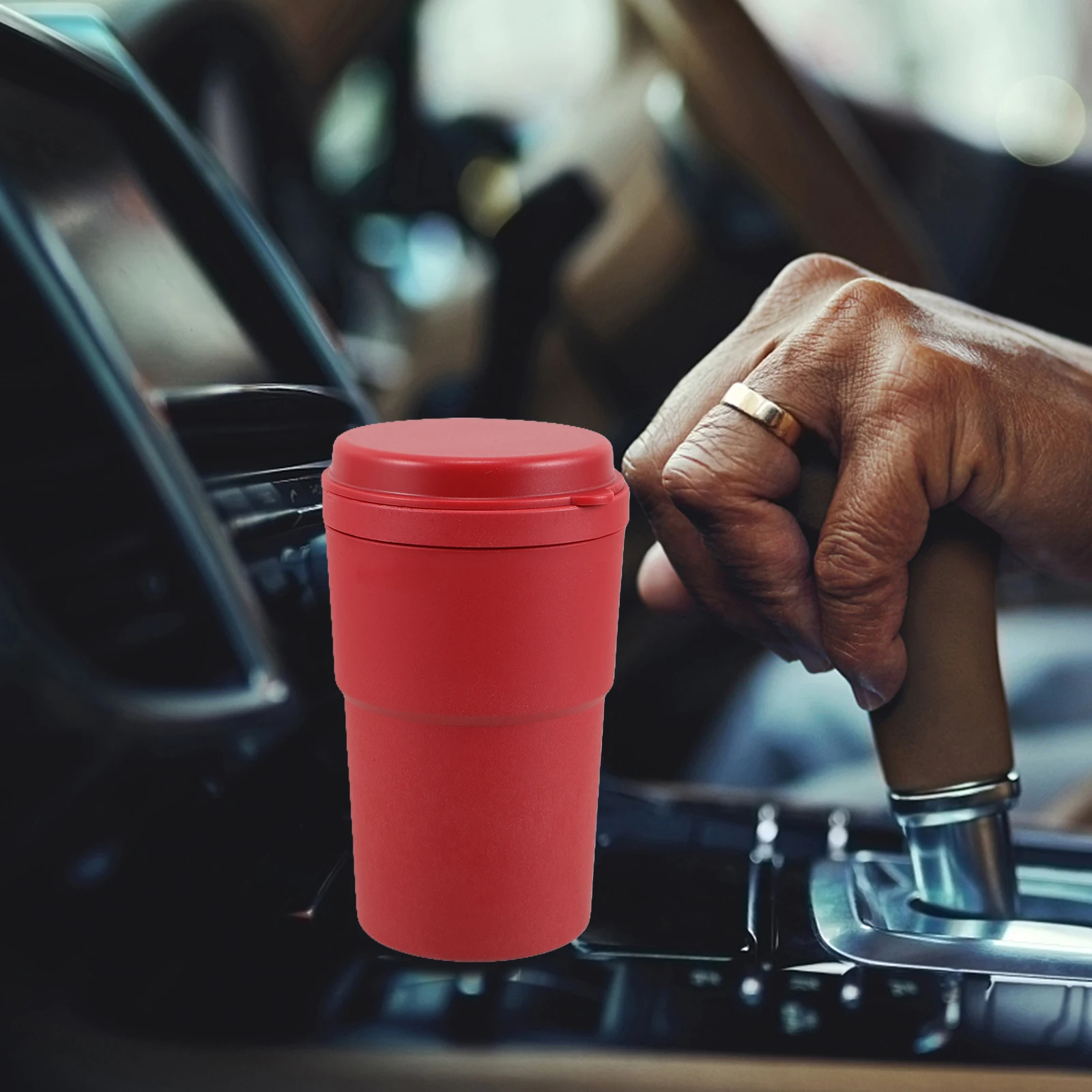 

Car Ashtray Large Capacity ABS Smoke Odor Prevention Home Car Modern Plastic Cigarette Holder Ashtrays Women Cool