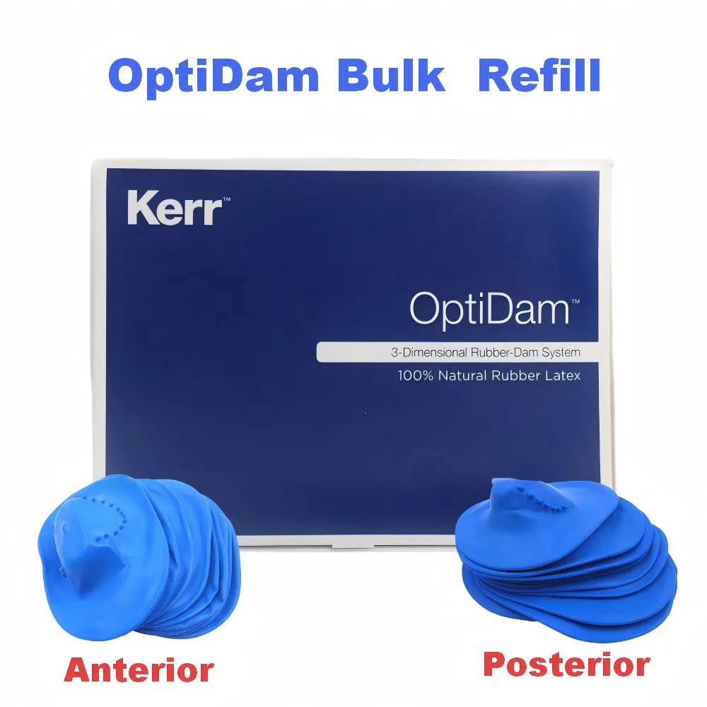60pcs Kerr OptiDam Dental Punch Free Rubber Dam Sheets Refill Anterior Posterior for Fast Isolation Endodontic Procedure Tool