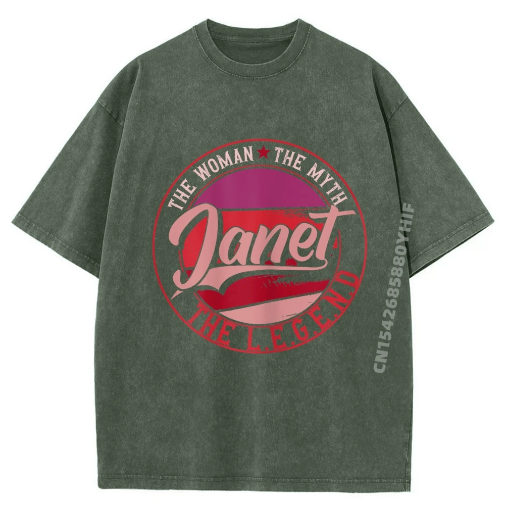 جانيت امرأة الأسطورة الأسطورة الجرافيك تي شيرت الرجال القطن الخريف غسلها قمصان جديدة والقمصان