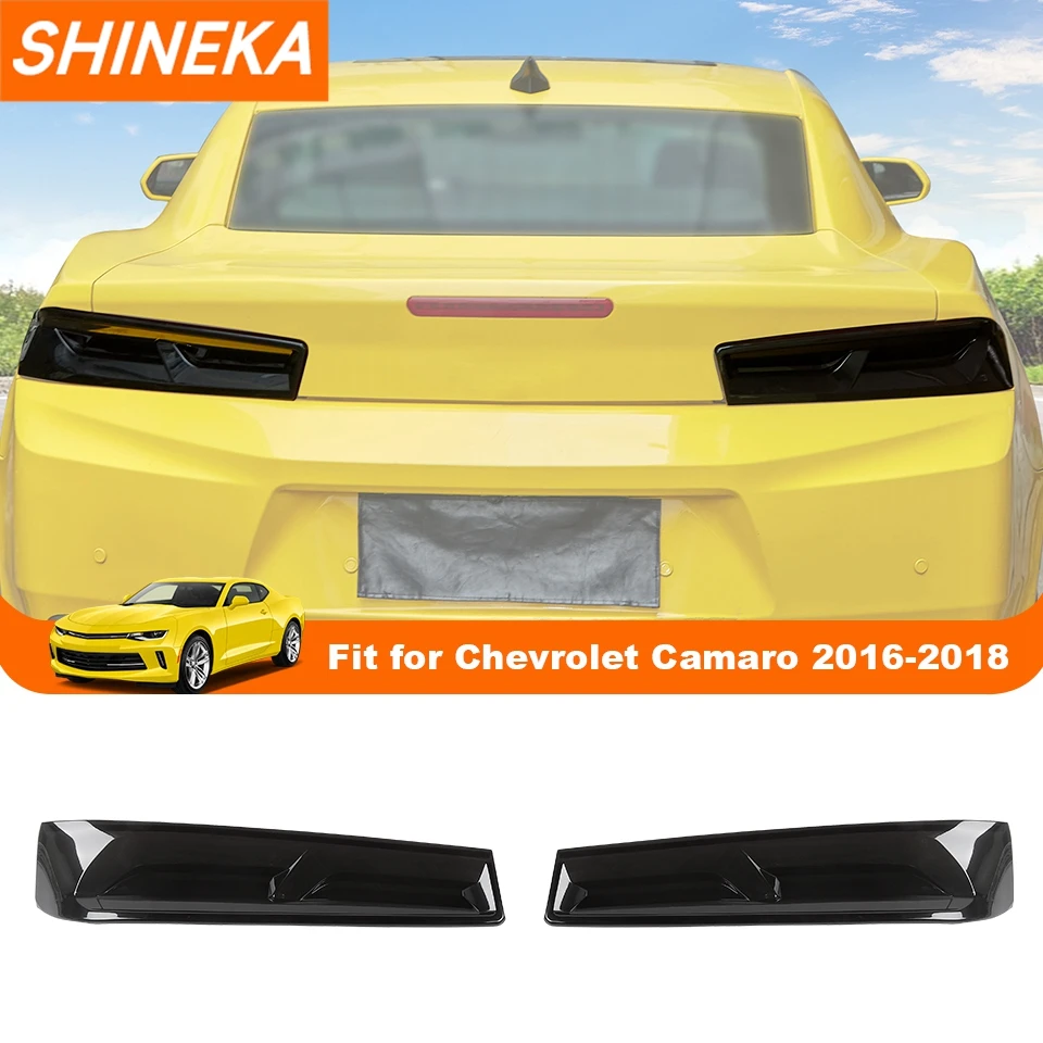 SHINEKA Smoky Black Rear Tail Light Lamp Taillight Decoration Cover for Chevrolet Camaro 2016 2017 2018 Car Exterior Accessories