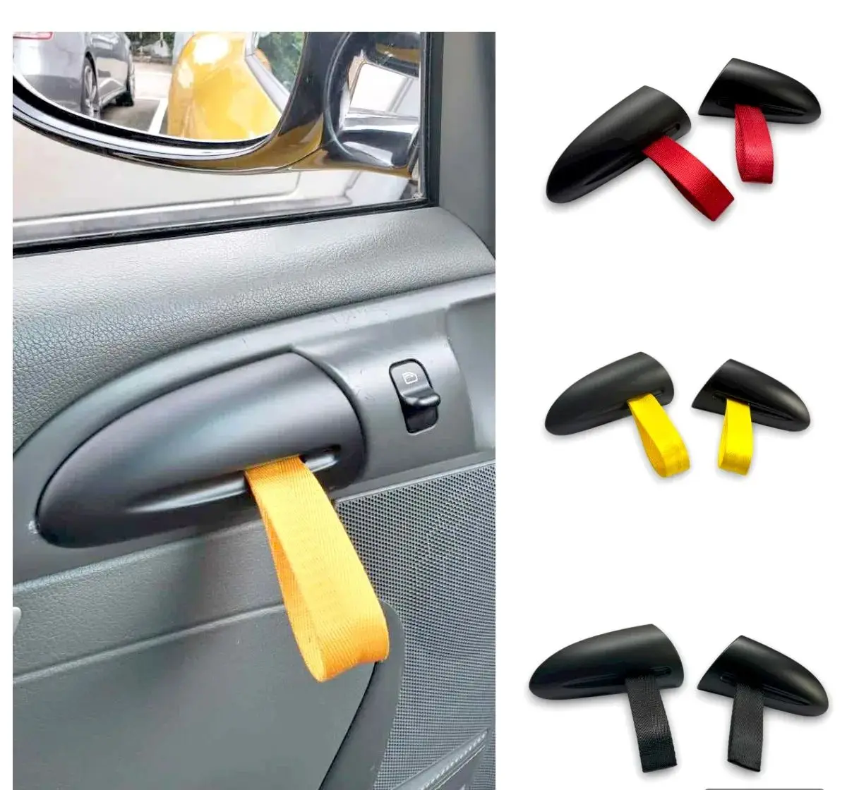 GT3RS Style Interior Handle Replacement(3 color Straps Provided) For Porsche 997 911 987 Cayman Boxster-- Sturdy Accessory