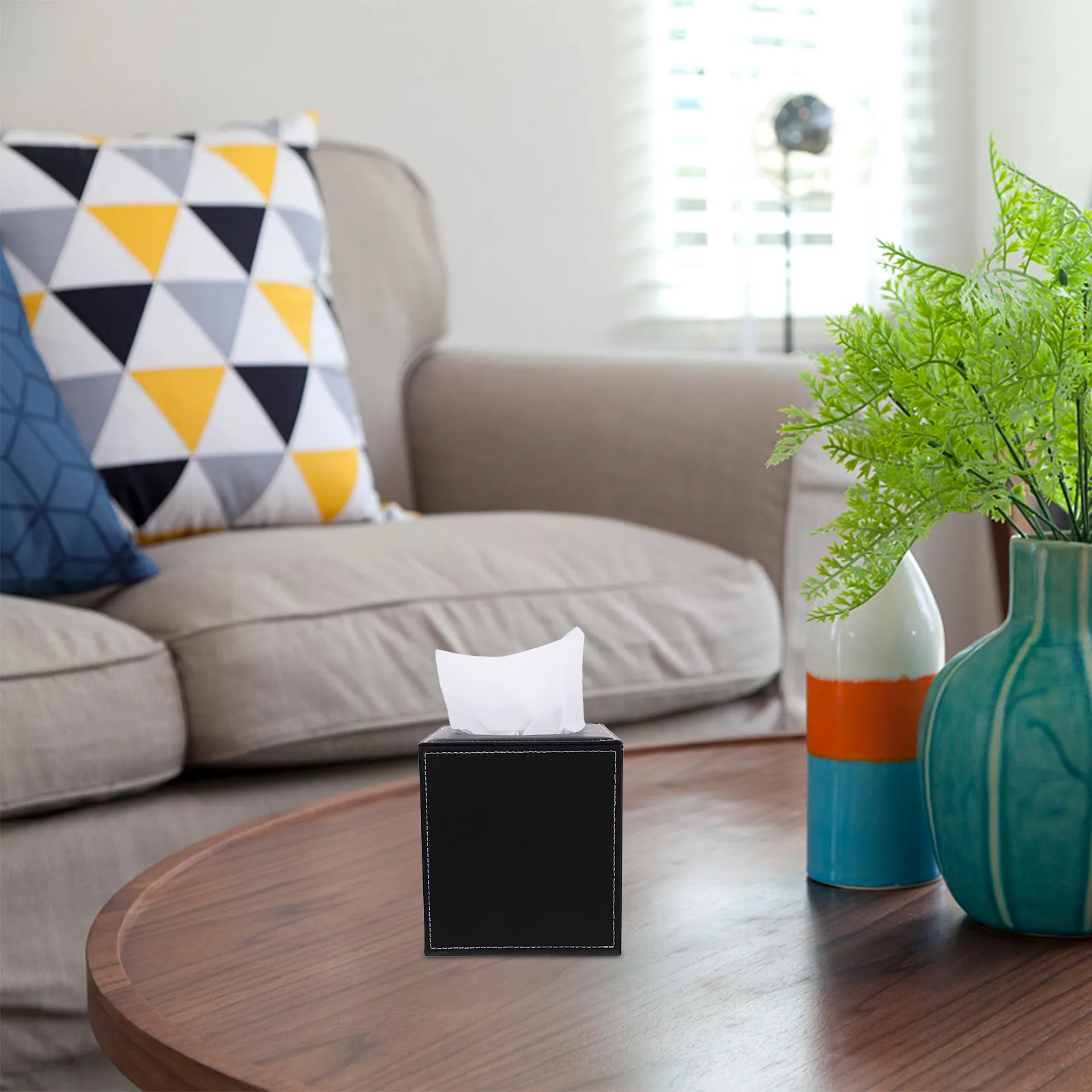 

Tabletop Paper Tissue Holder Stylish Chic Design Easy to Use Multi Functional Decorative Home Office Tissue Box Cover