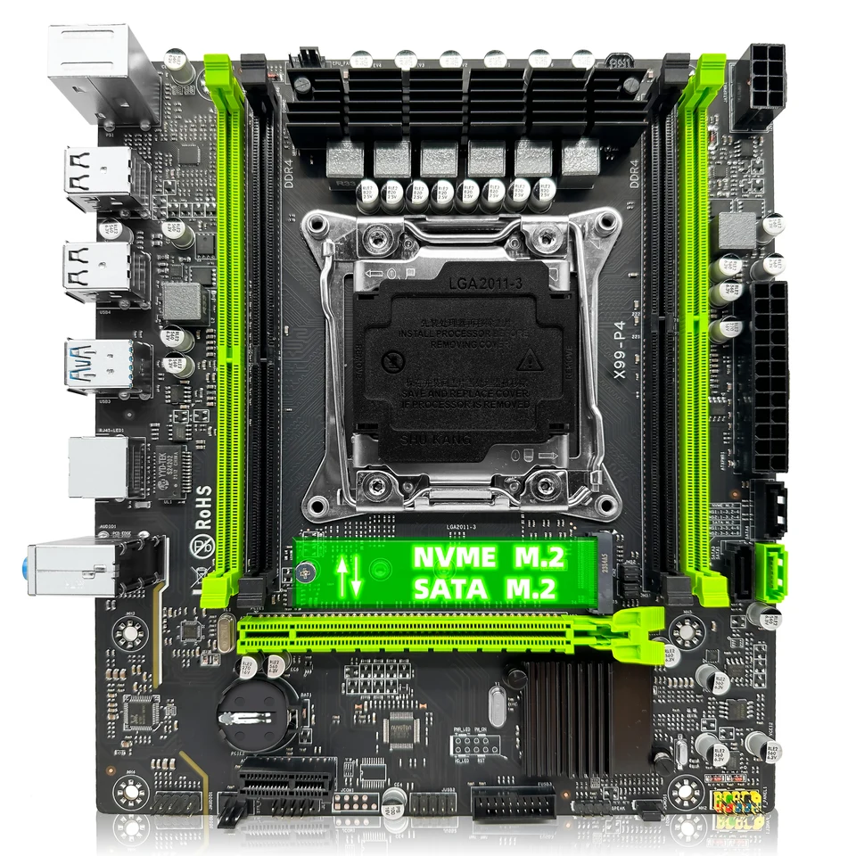 ZSUS X99 P4 Motherboard Set Kit With Intel LGA2011-3 Xeon E5 2630