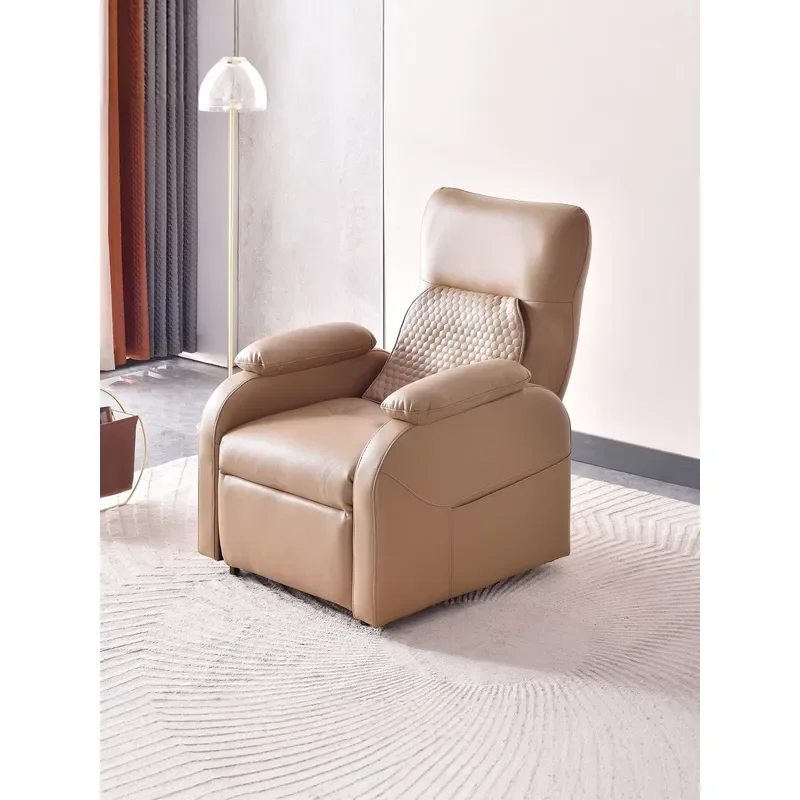 Electric Reclining Massage Sofa Chair Genuine Leather Single Person Living Room First Class Capsule Solid Wood