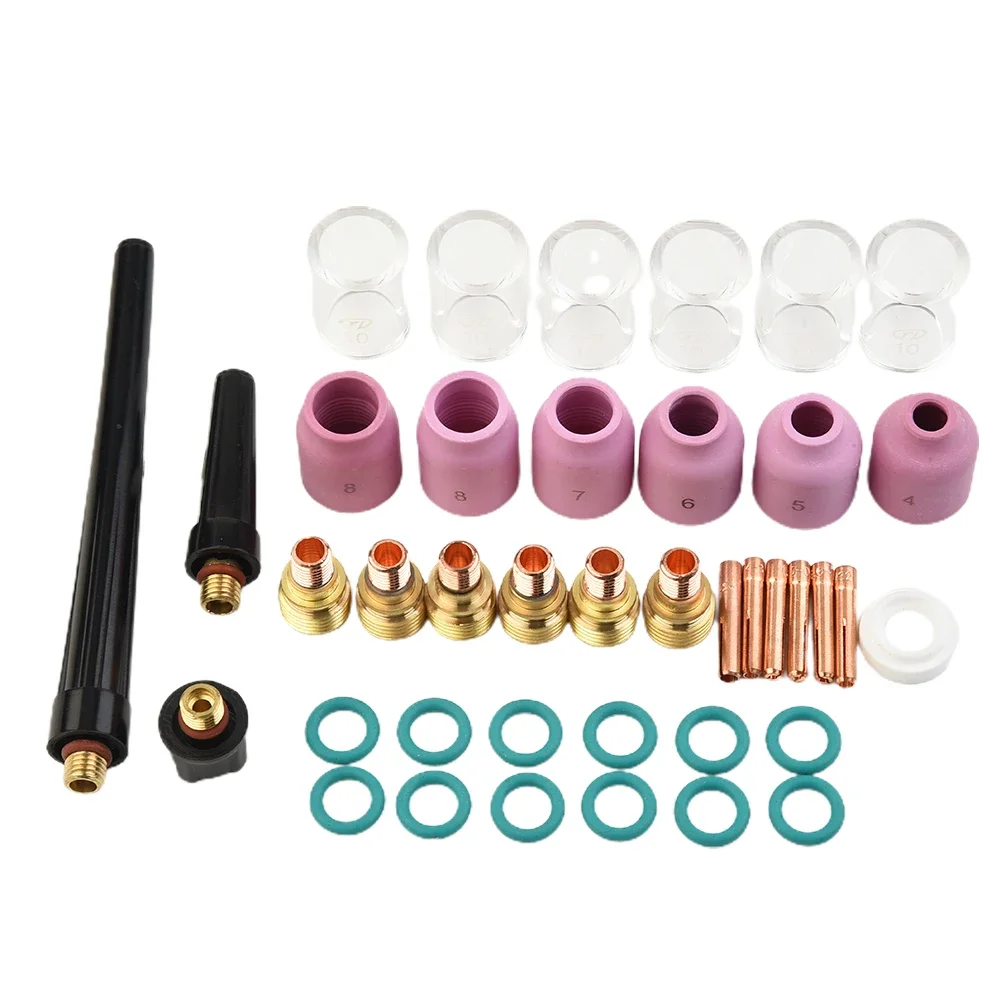 Complete TIG Welding Torch Gas Lens Kit for WP 9 WP 20 WP 25 40pcs Suitable for all 9 series air cooled welding torches