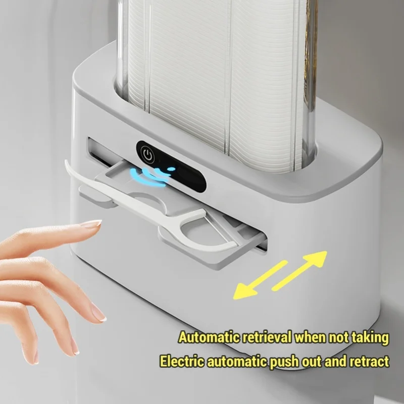 

E5 Automatic Floss Pick Toothpick Dispenser Infrared Sensing Auto Electric Dispensing Toothpick Floss Holder With 100 Flossers