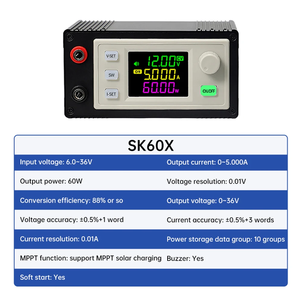 SK60X SK120X CNC Buck Boost Converter DC Adjustable Voltage Regulator CC CV Solar Charging Module DC6-36V to DC0-36V 60W/120W