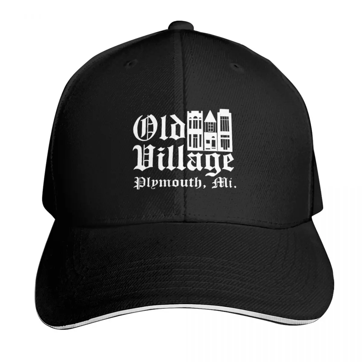 Old Village Traditional White Baseball Cap Unisex for Men Women Outdoor Golf Running Hiking Summer Beach Travel