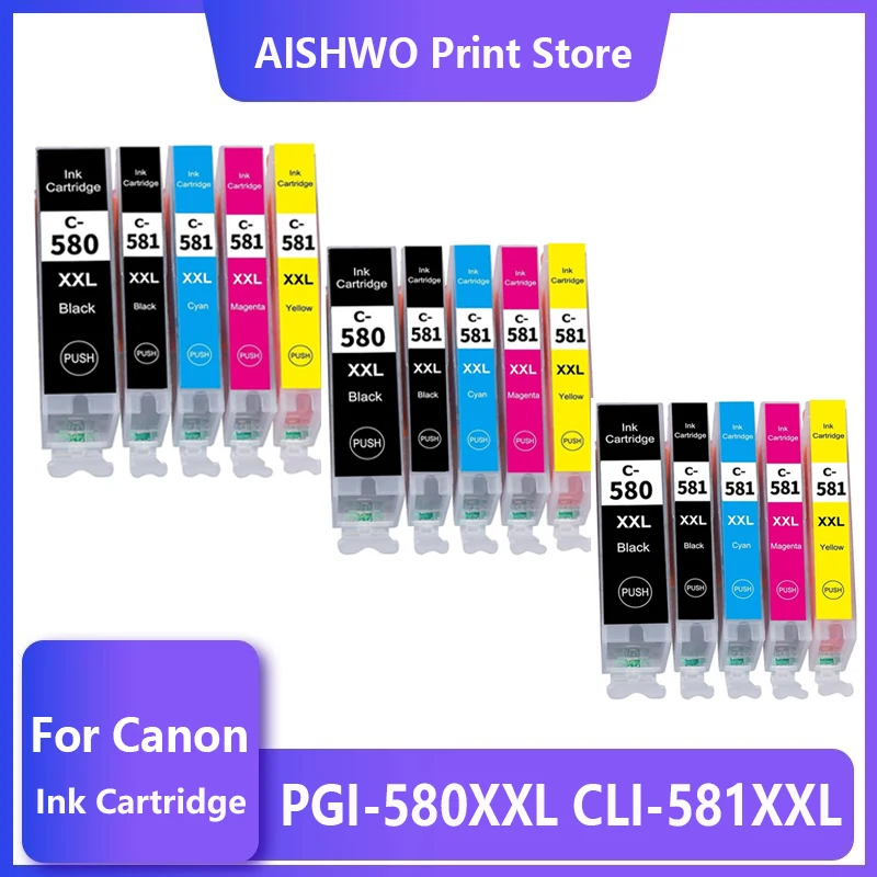 

Чернила ASW 6PK совместимые с pgi580 cli581 для Canon PGI 580 PGBK CLI 581 BK/C/M/Y/PBK XL для PIXMA TS8150 TS8151 TS8152 TS9150 TS9155