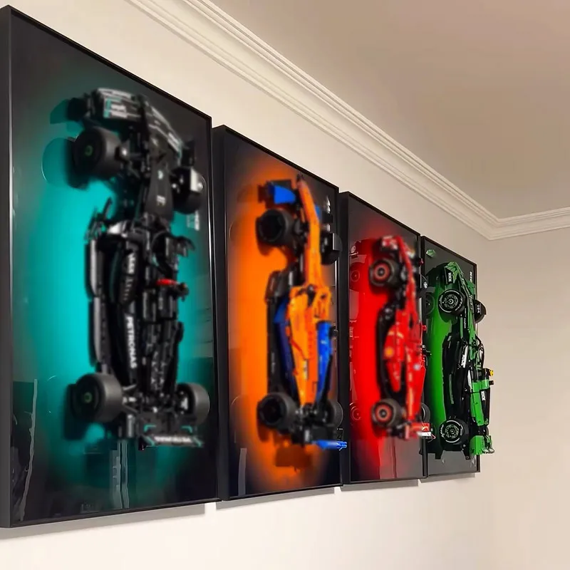 New Wall-Mounted Aluminum Frame for LEGO 42171 Mercedes W14 F1 Race Car, Top View Wallboard, Adult Collectible Home Decor