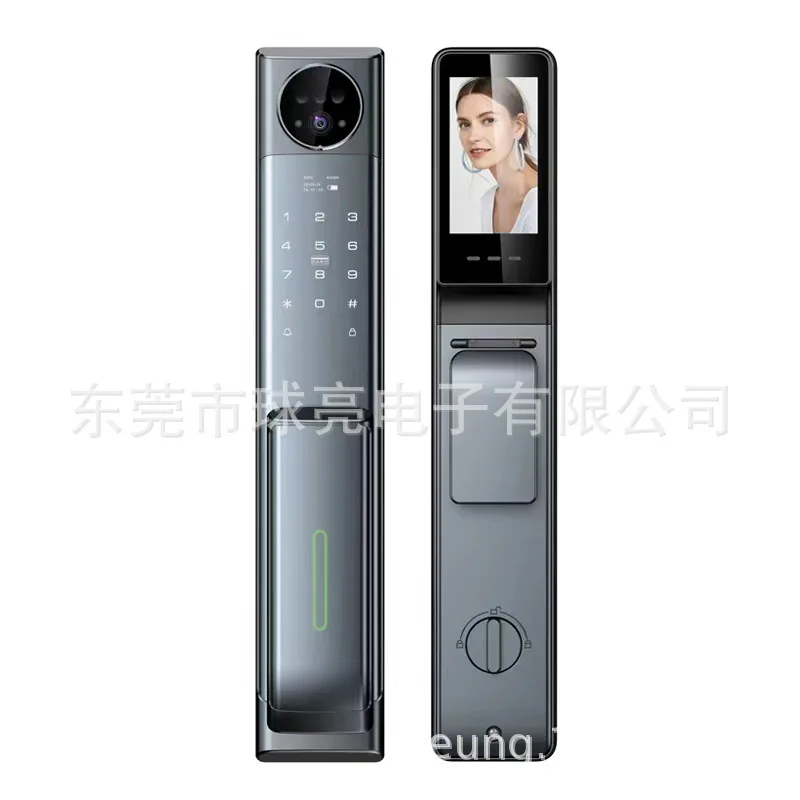 Automatic 3D facial recognition fingerprint lock graffiti wifi cat eye visual intercom ding ding smart lock