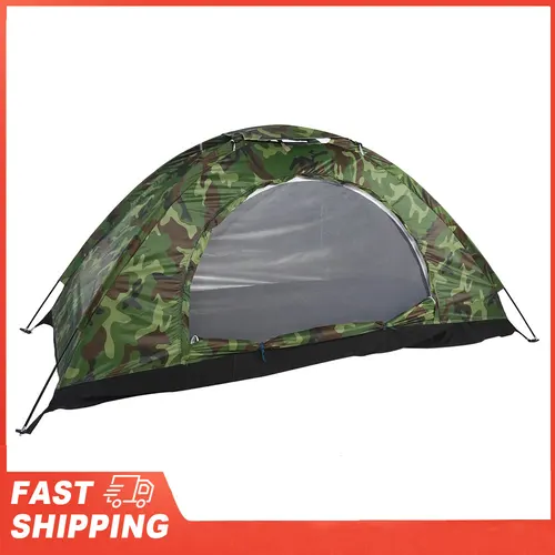 Tienda impermeable para una persona con protección UV de camuflaje al aire libre para acampar y hacer senderismo