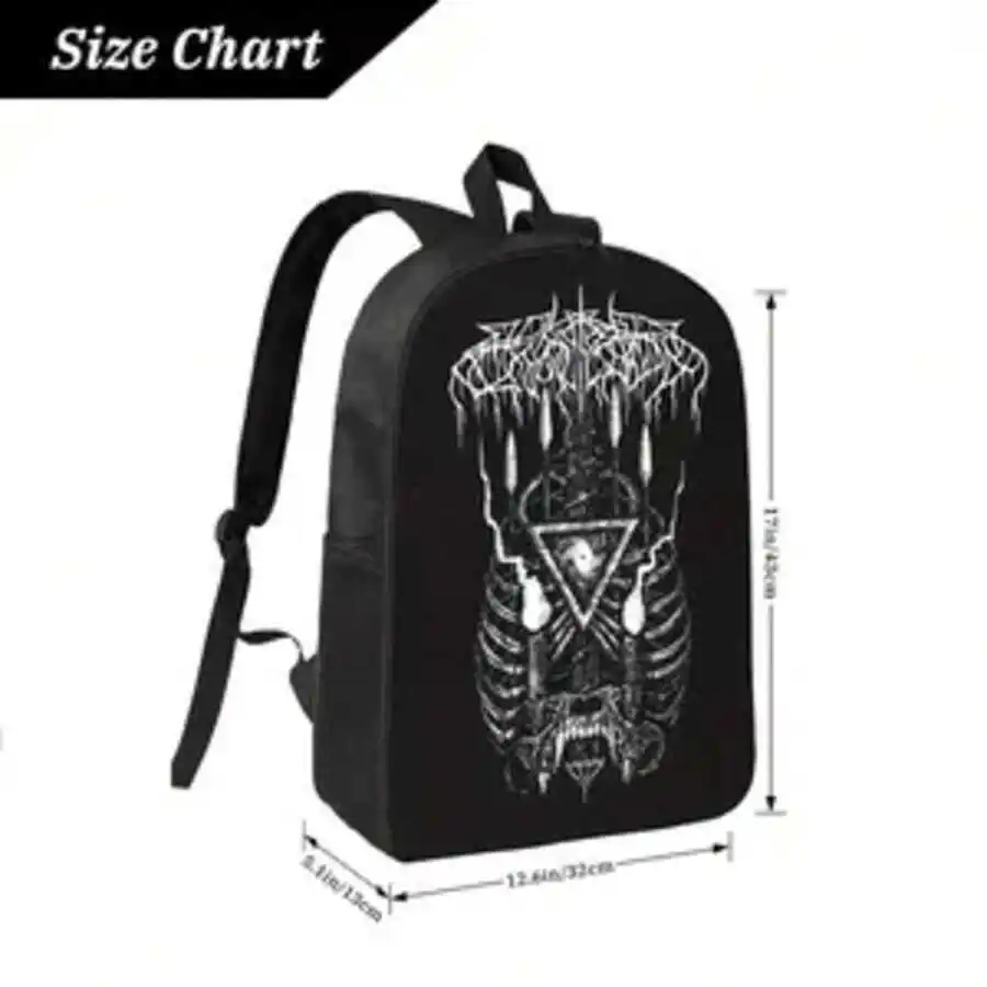 

Black Gothic Style Backpack With Adjustable Straps And Multiple Compartments