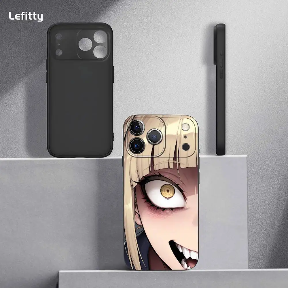 حافظة هاتف Himiko Toga A-Academia Hero لهاتف آيفون 17 16 15 14 13 12 11 Pro Max Plus Mini Black Frosted Soft Shell Funda