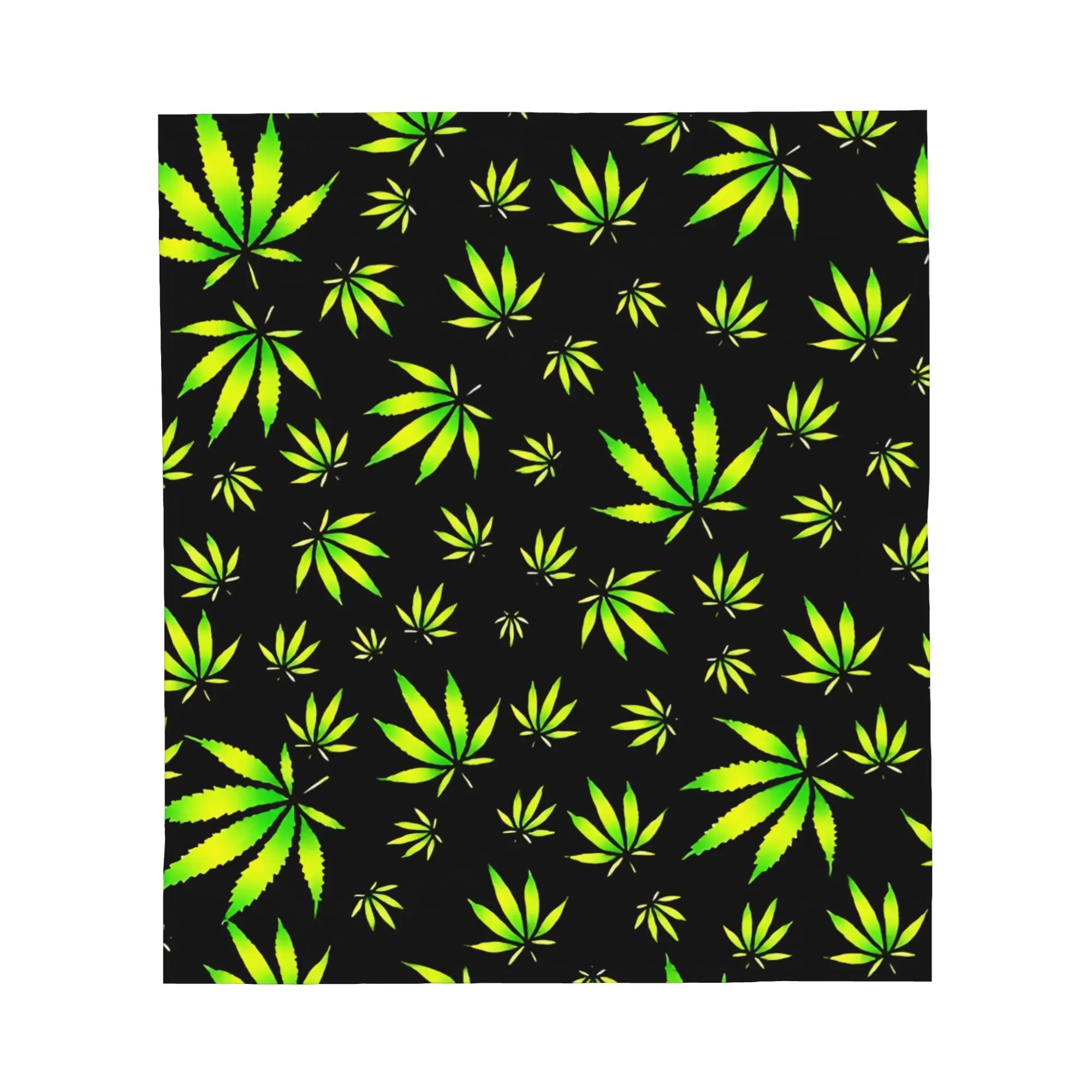 1PC High Times Green Leafs Blanket Throw Blanket Novelty Warm Blanket All Season Gift