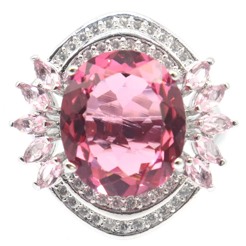 

Buy 4 Get 1 Free 23x22mm Stunning Violet Tanzanite Purple Spinel Pink Tourmaline Tanzanite CZ Women Silver Rings Many Sizes