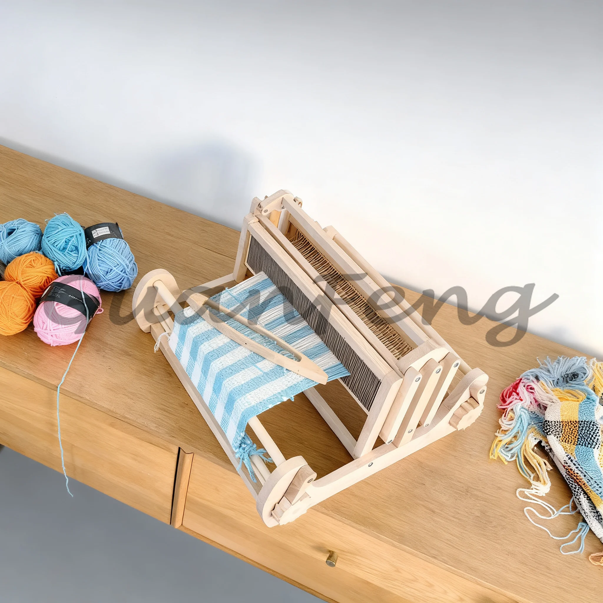 Handmade Solid Wood Desktop Weaving Loom, Compact Household Traditional DIY Textile Craft Weaving Tool