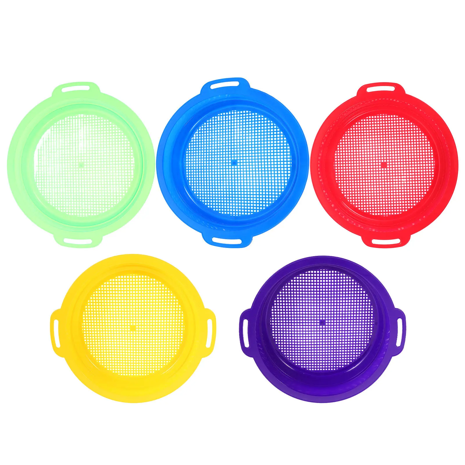 

5Pcs Beach Sand Sifter Set Kids Colorful Mesh Sieve for Sandbox Backyard Pool Sea Shell Rock Sifting Summer Outdoor Play