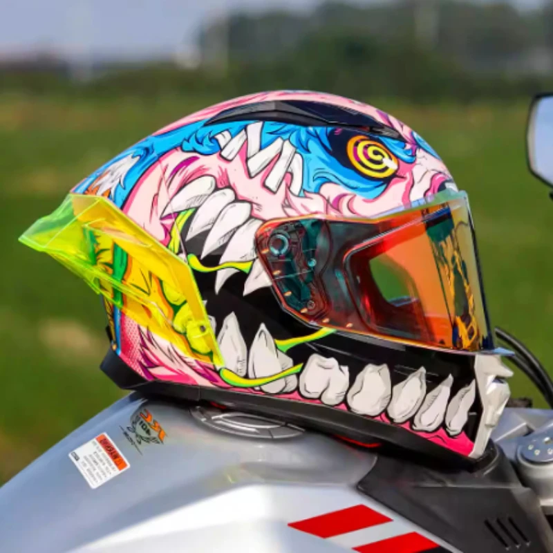 Tanked Motorcycle Helmet Challenger  Full Helmet Imitation Racing Motocross Safety Helmet Unisex All-season Riding DOT ECE