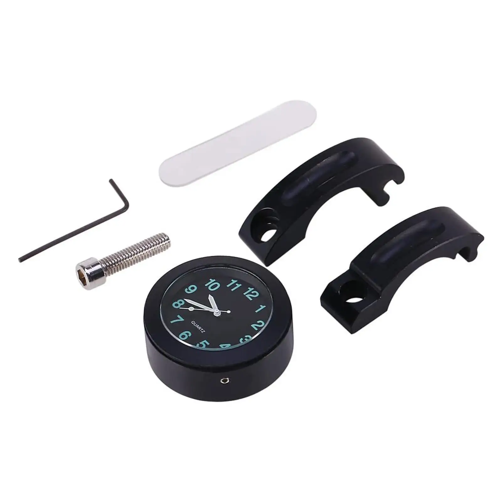 Handlebar Glow Clock Watch Aluminum Waterproof Easy Install Universal for Bike and Motorcycle Handlebar 28mm