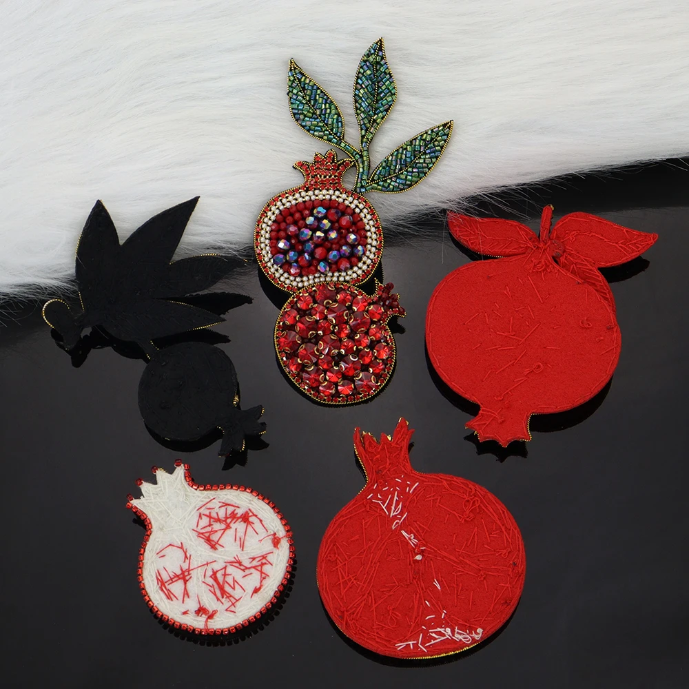 3D Rhinestone beaded fruits guava Patches for clothes Sew on patch  Applique embroidered parches bordados para