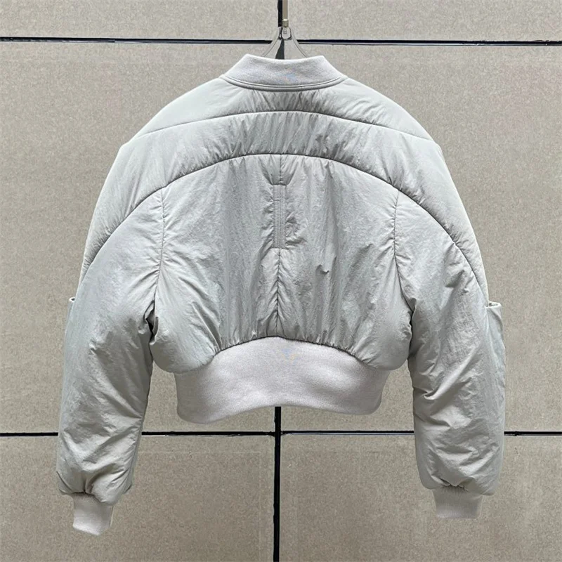 

Women's winter jacket 2025 new zipper slim fit baseball collar pilot jacket couple's warm thick jacket y2k cotton-padded jacket