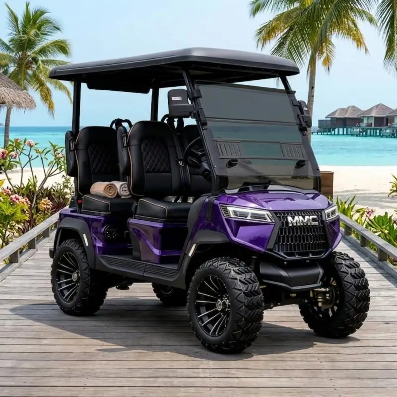 High-End 60V Lithium Battery 4-Seater Lifted Electric Golf Buggy Elevated Resort & Community Shuttle Vehicle