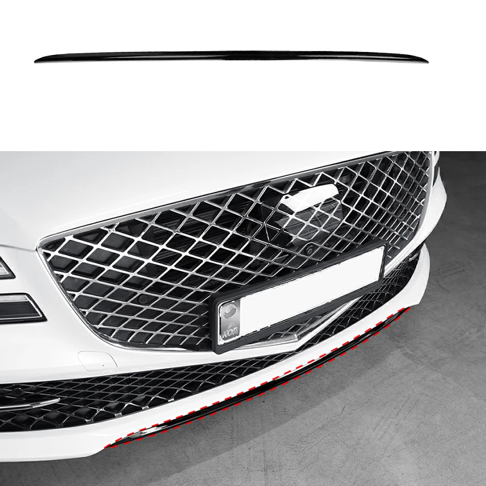 

For Genesis G80 RG3 2021-2024 Black Carbon Fiber Style Front Bumper Lip Cover Trim Exterior Car Styling Modification Accessories