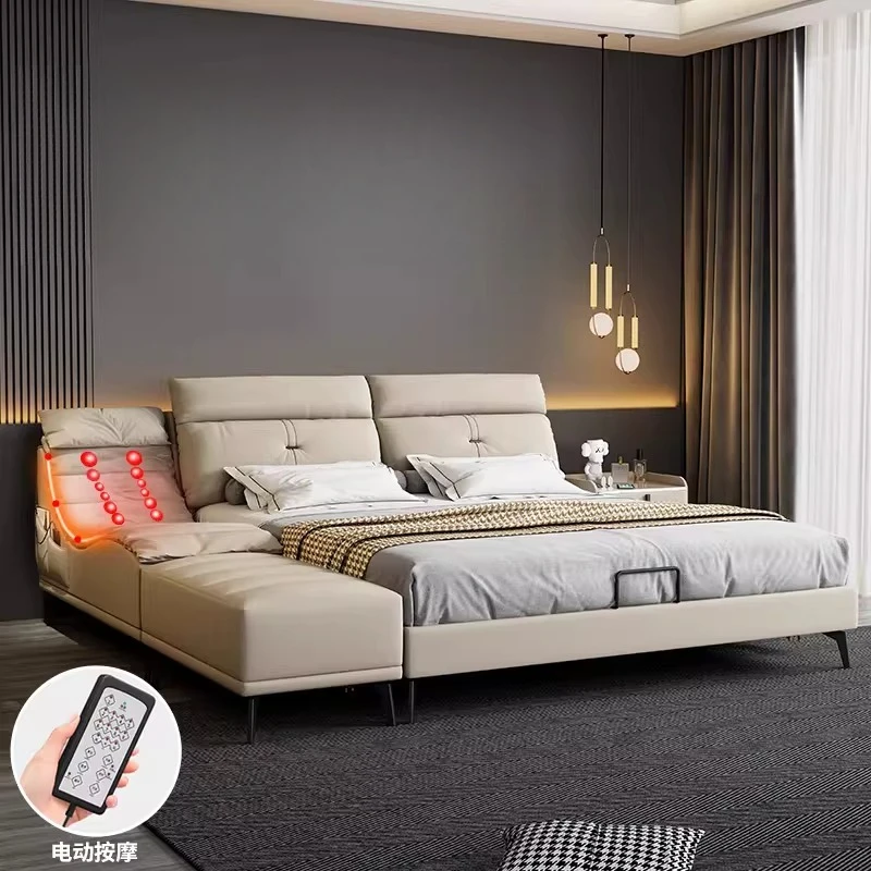 180x200cm King Size Tatami Double Bed Luxury Frame Modern Headboard Bed Home Massage Chair Twin Master Bedroom Furniture