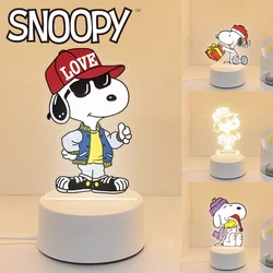 Kawaii Snoopy Night Light LED Cartoon Desk Lamp Desktop Ornament Children Bedroom Decorate Supplies Accessories Birthday Gifts