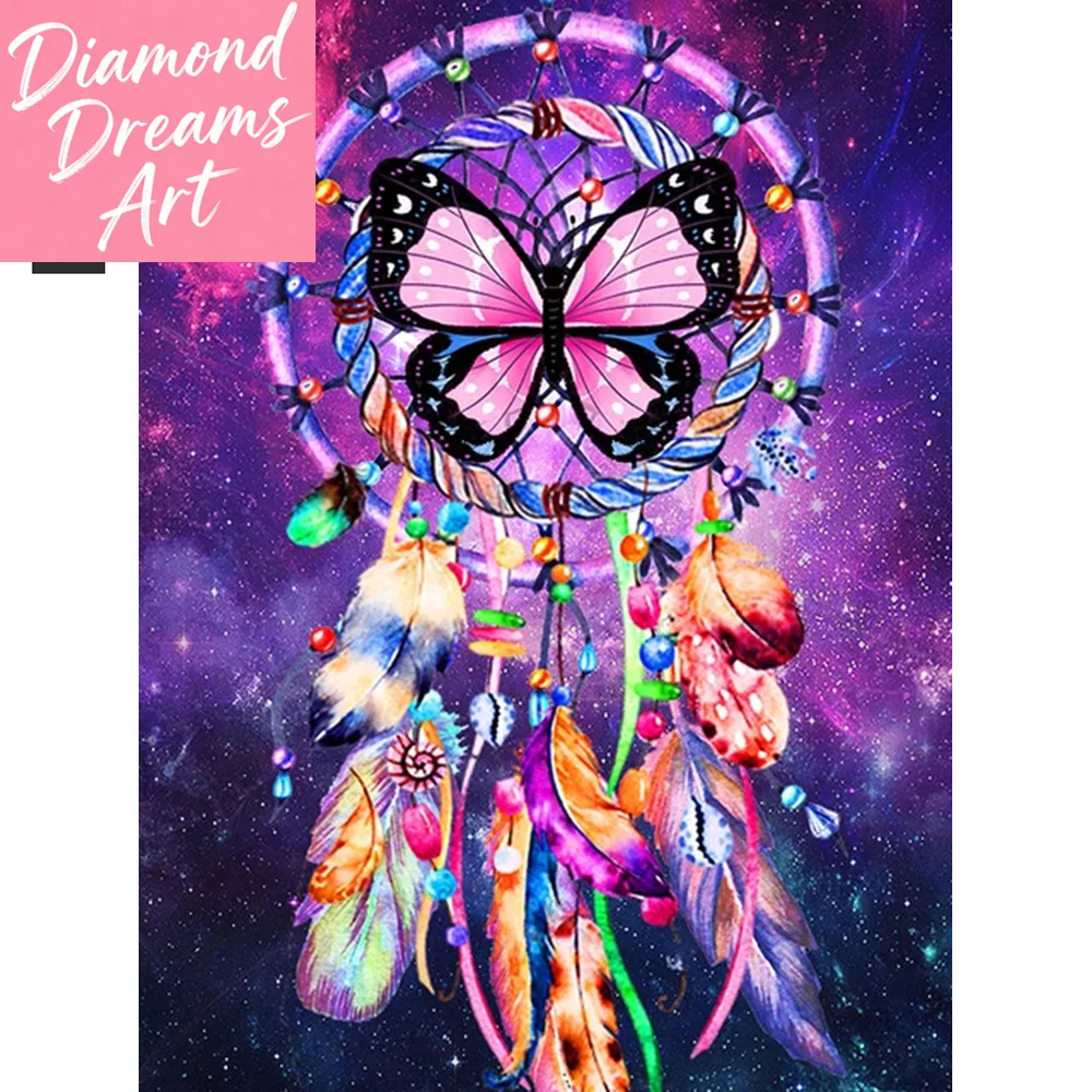 Frameless, 5d Diamond Mosaic Flower Full  Sqaure Diamond Painting Dreamcatcher Complete Kit Art Diy Gifts Wall Decor