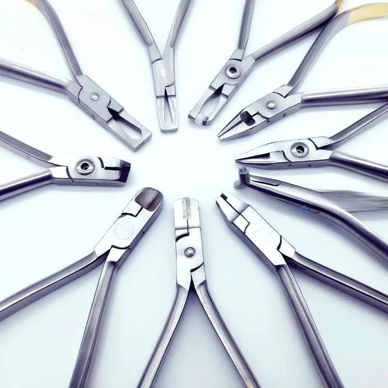 

Dental pliers Orthodontic pliers Filament end cutting Bending Bracket removal free hook Torque forming pliers