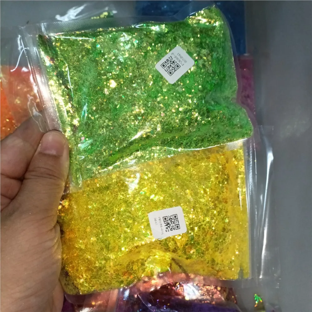 1 Bag (50g) Iridescent Glitter Irregular Nail Sequins AB Mermaid Flakes Hexagon Spangle Pailliette Mixed Powder Nail Art Glitter