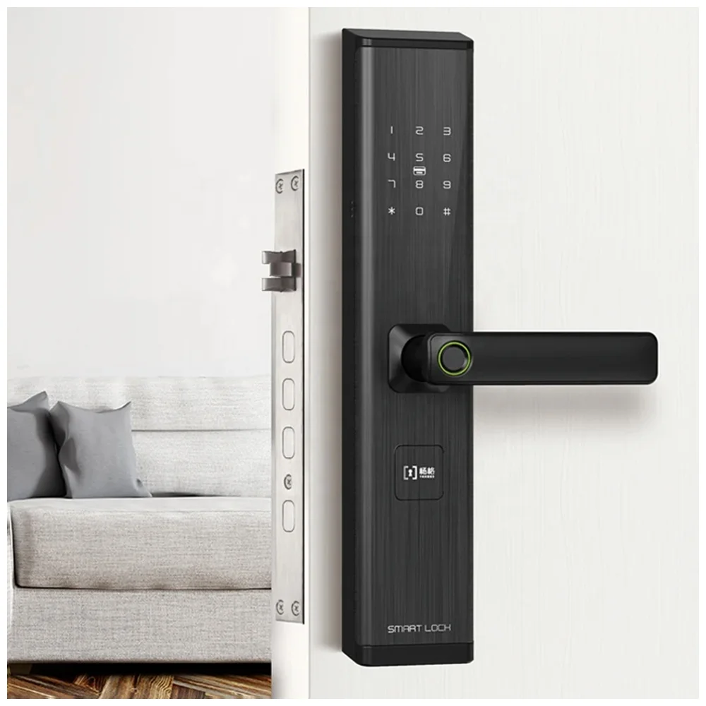 

Advanced Digital Double Sided Keyless Smart Locks Fingerprint Smart Door Handle Lock Wifi Security System