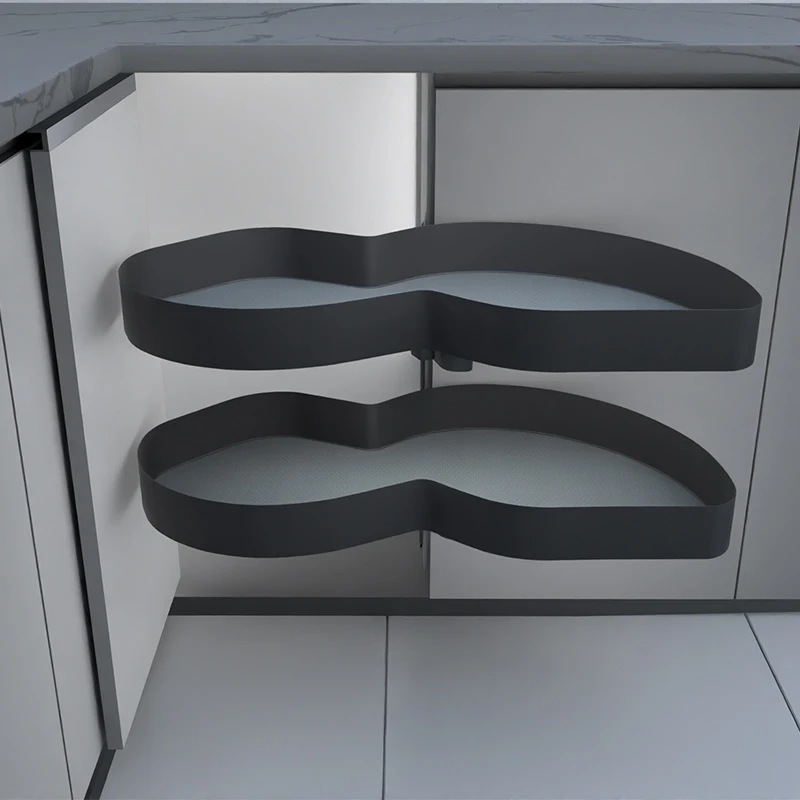 Black Color Metal Full Pull Out Swing Tray Kitchen Cabinet Storage Accessories Hardware