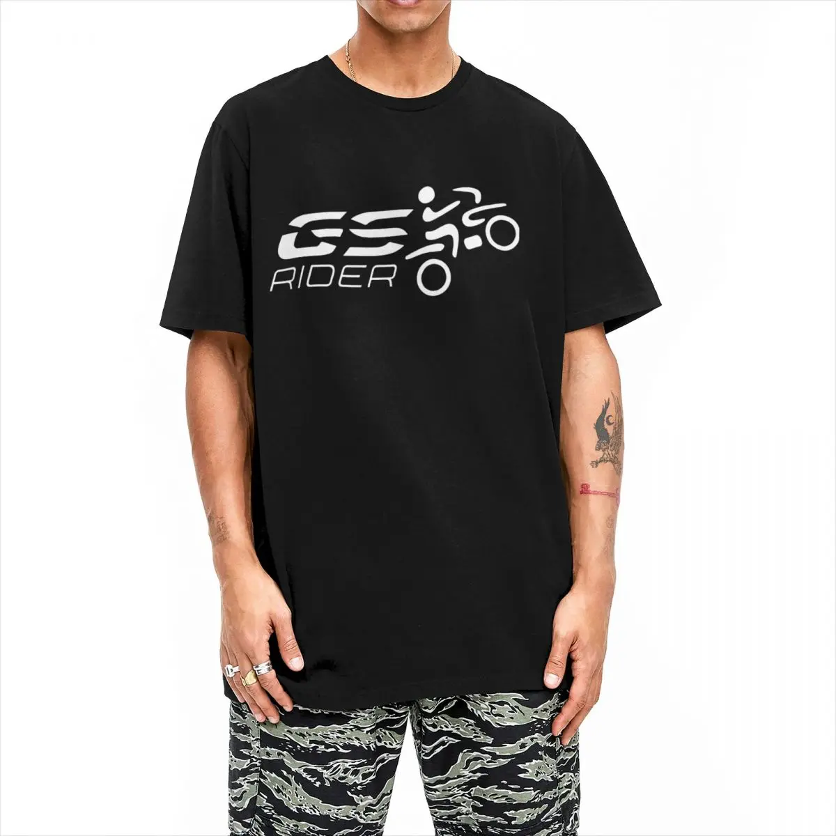 GS Biker T-Shirt for Men Women Motorcycles Motocross Vintage Pure Cotton Tees Round Neck Short Sleeve T Shirt Classic Tops