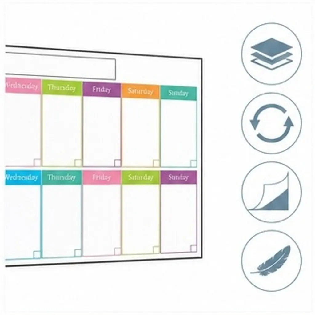 Sticky Dry Erase Weekly Calendar Whiteboard for Wall Refrigerator Kitchen Desk Erasable Adhesive Notepad to Do List Reminder