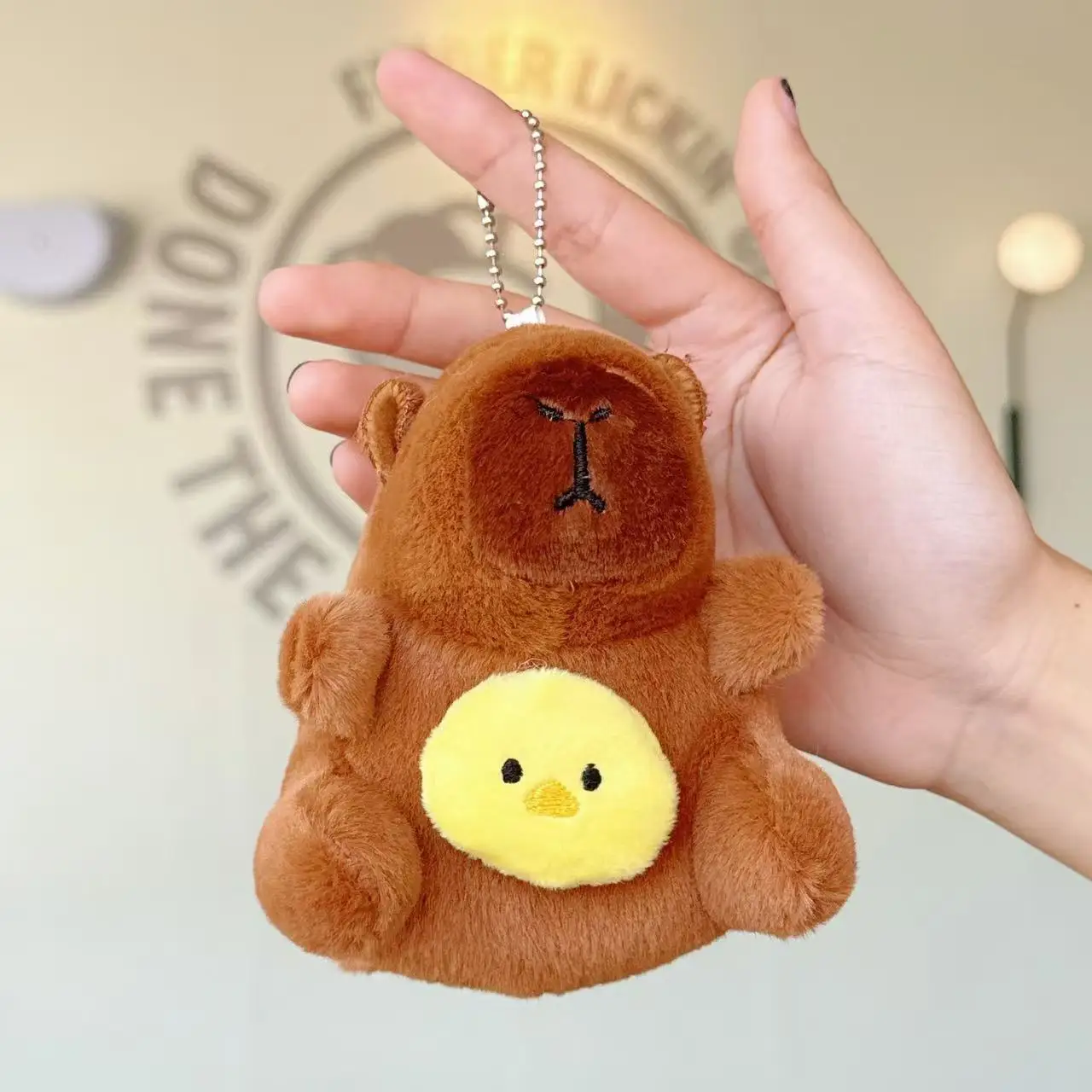 Kawaii Capybara Plush Toys Cute Capybara Bag Pendant Keychain Kids Backpack Decor Party Birthday Christmas Gift Fluffty Doll Toy