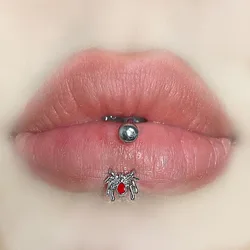 316L Spider Lip Ring Horseshoe Ring Titanium Steel Piercing Ear Stud Barbell Spiral Lip Studs Belly Button Sexy Body Jewellery
