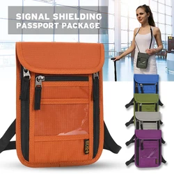 RFID Protection Passport Holder Travel Neck Pouch Anti-theft Wallet Hidden Money Document Card Holder Waterproof Large Organizer