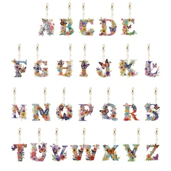 A-Z letters Diamond Painting keychain Bag Ornament Gift DIY Rhinestone Embroidery Mosaic Diamond Keyring Pendant For Women Kids