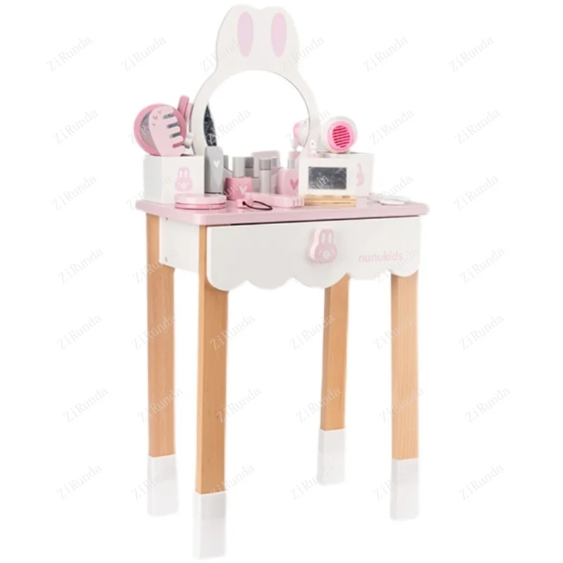 *Conjunto de presente de aniversário de menina, penteadeira simulada, madeira