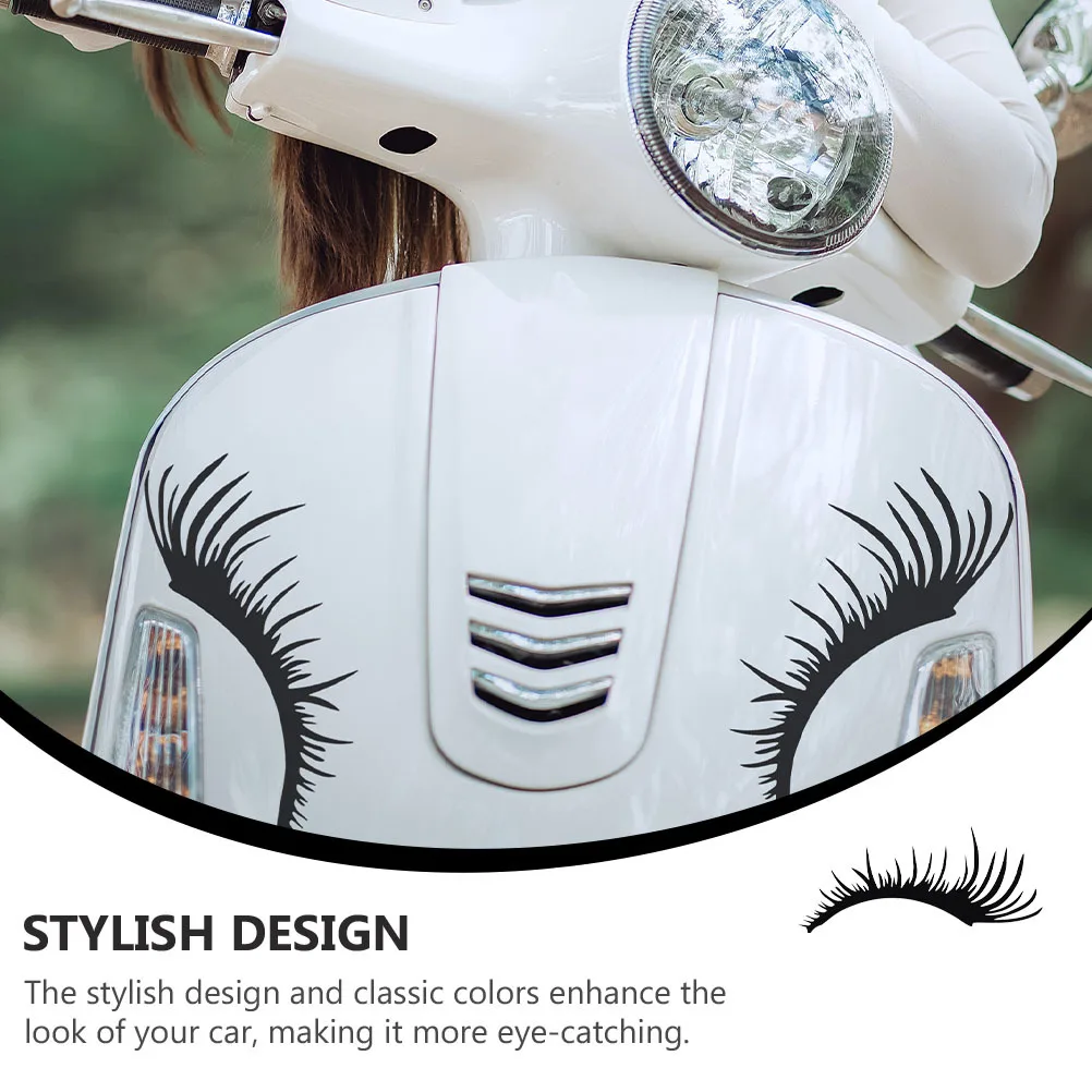 

3 пары черных автомобильных ресниц, наклейки на фары, прочный материал для домашних животных, водонепроницаемое украшение автомобиля, простая установка, авто наклейка