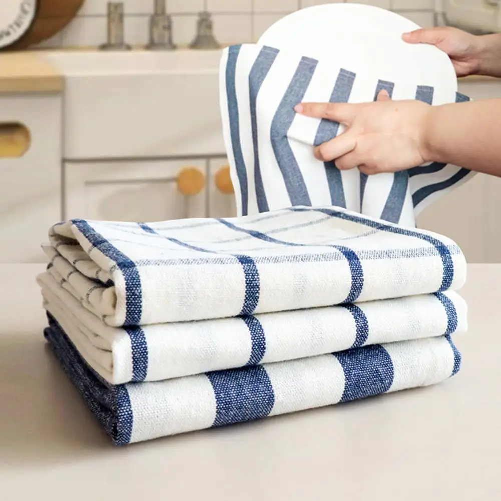 Reusable Cotton Tea Towels Absorbent Kitchen Dish Towels Quick Drying Tea Towels Lint-free Reusable Wipe Cloths for Tableware
